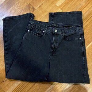 Banana Republic High-Rise Wide Leg Crop Black Jeans